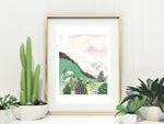 Austrian Tyrol Watercolour Mountain Print