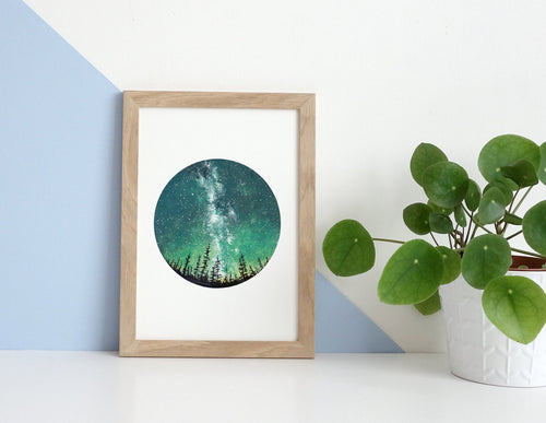 Forest Sky Scandinavian Watercolour Print