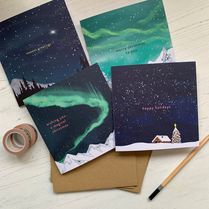 Starry Skies Christmas Luxury Card Set | Pack of 4