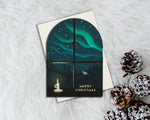 Pack of 4 - Christmas Window Aurora Card