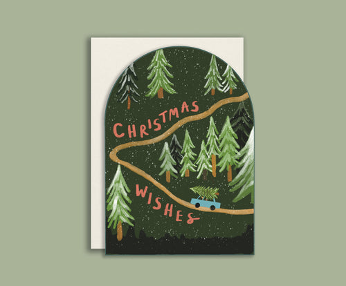 Pack of 4 - Christmas Wishes Forest Card