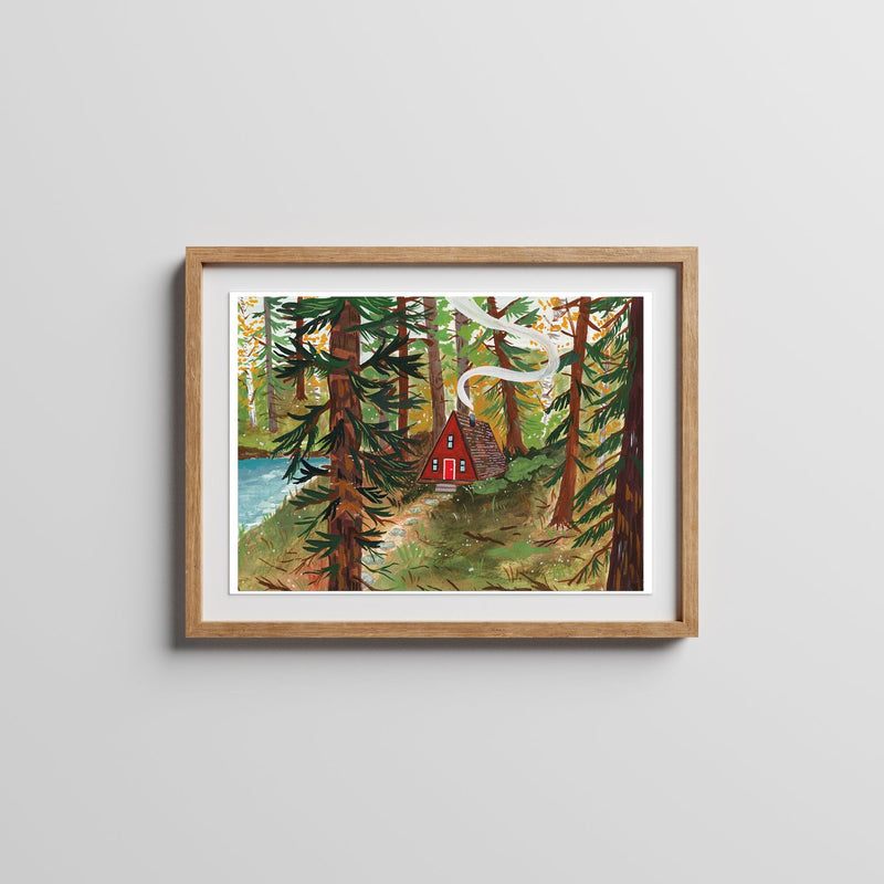 A-Frame Cabin Art Print