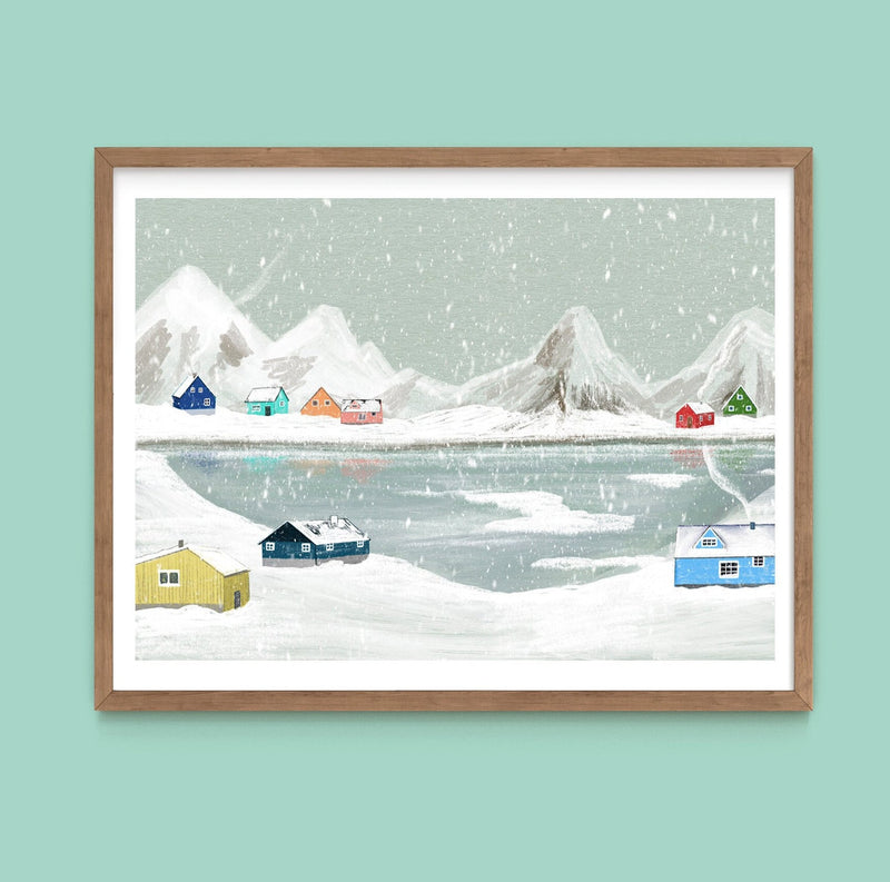 Snowy Greenland Art Print