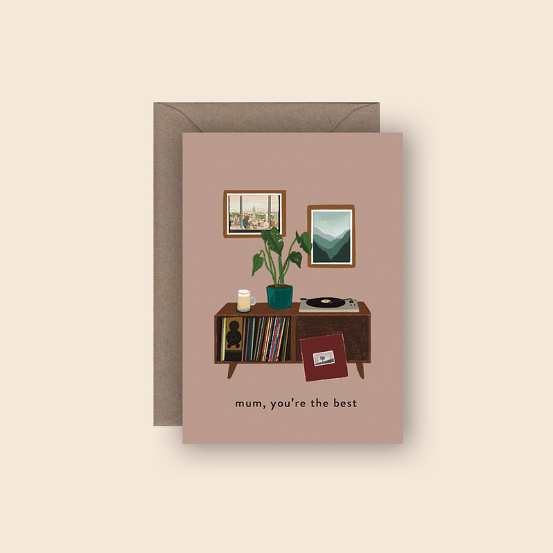 Best Mum Vinyl Records Card