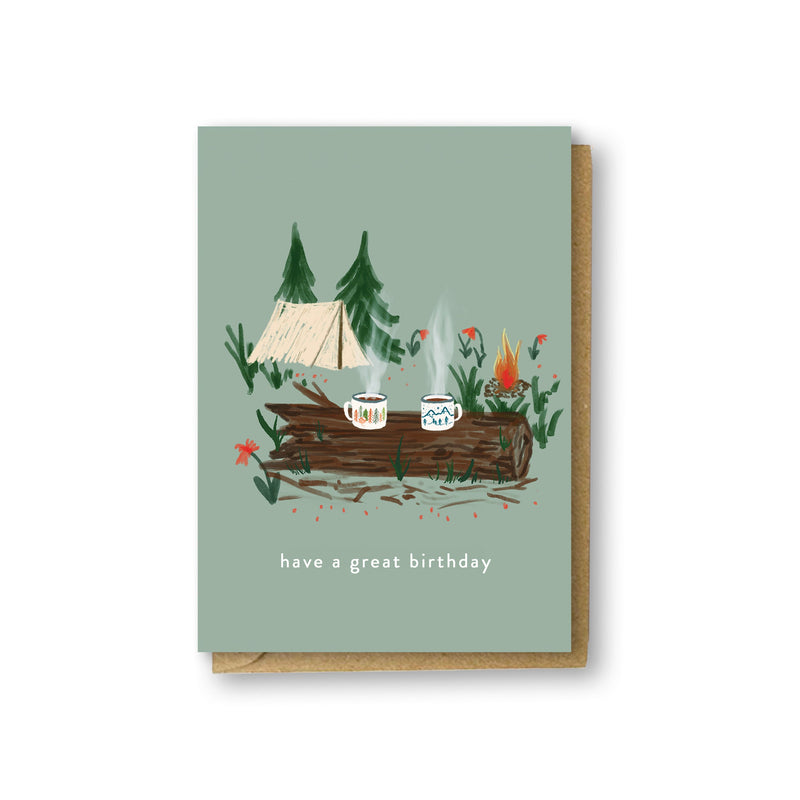 Happy A Great Birthday Camping Card