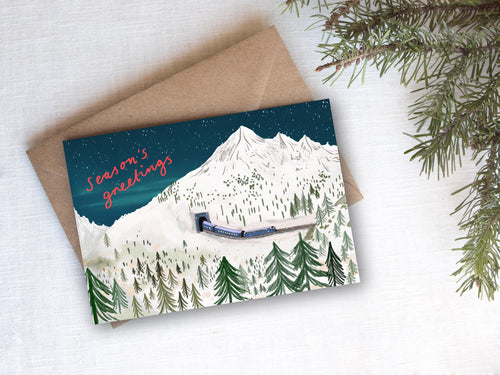 Christmas Express Train - Illustrated Christmas Card