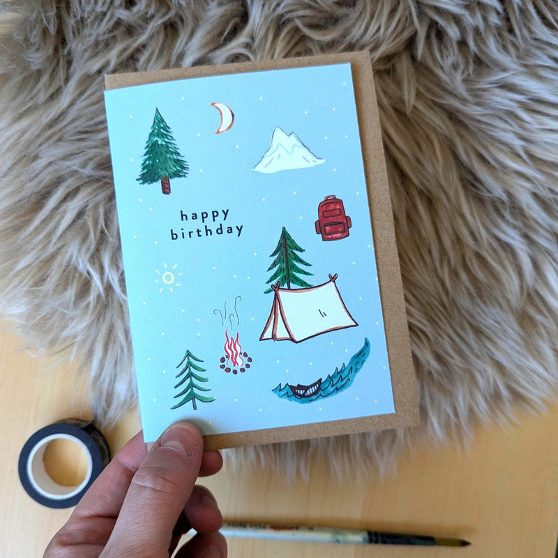 Happy Birthday Camping Card